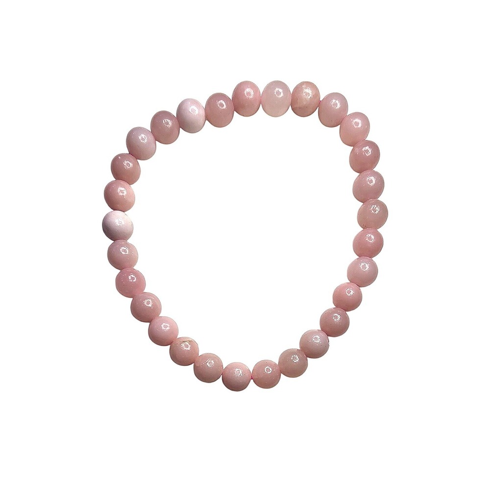 Pink Opal Stone Beaded Stretch Bracelet Natural Gemstone Love Healing‎ Energy